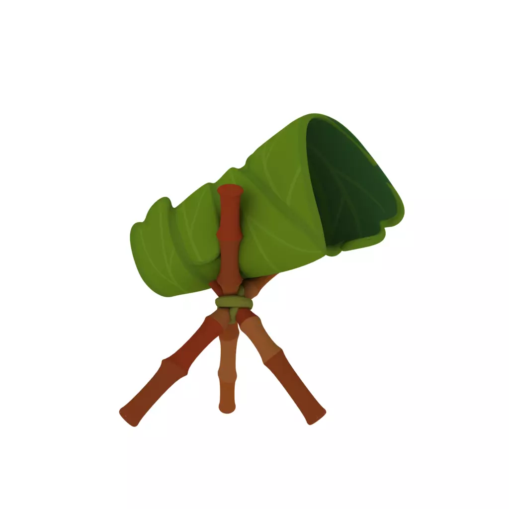 Cartoon tropical telescope 3D model_0