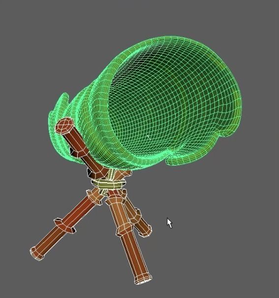 Cartoon tropical telescope 3D model_2