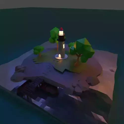 Low polly island Low-poly 3D model