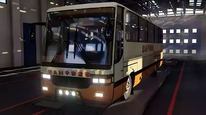 Indonesian Bus old travego Free 3D model