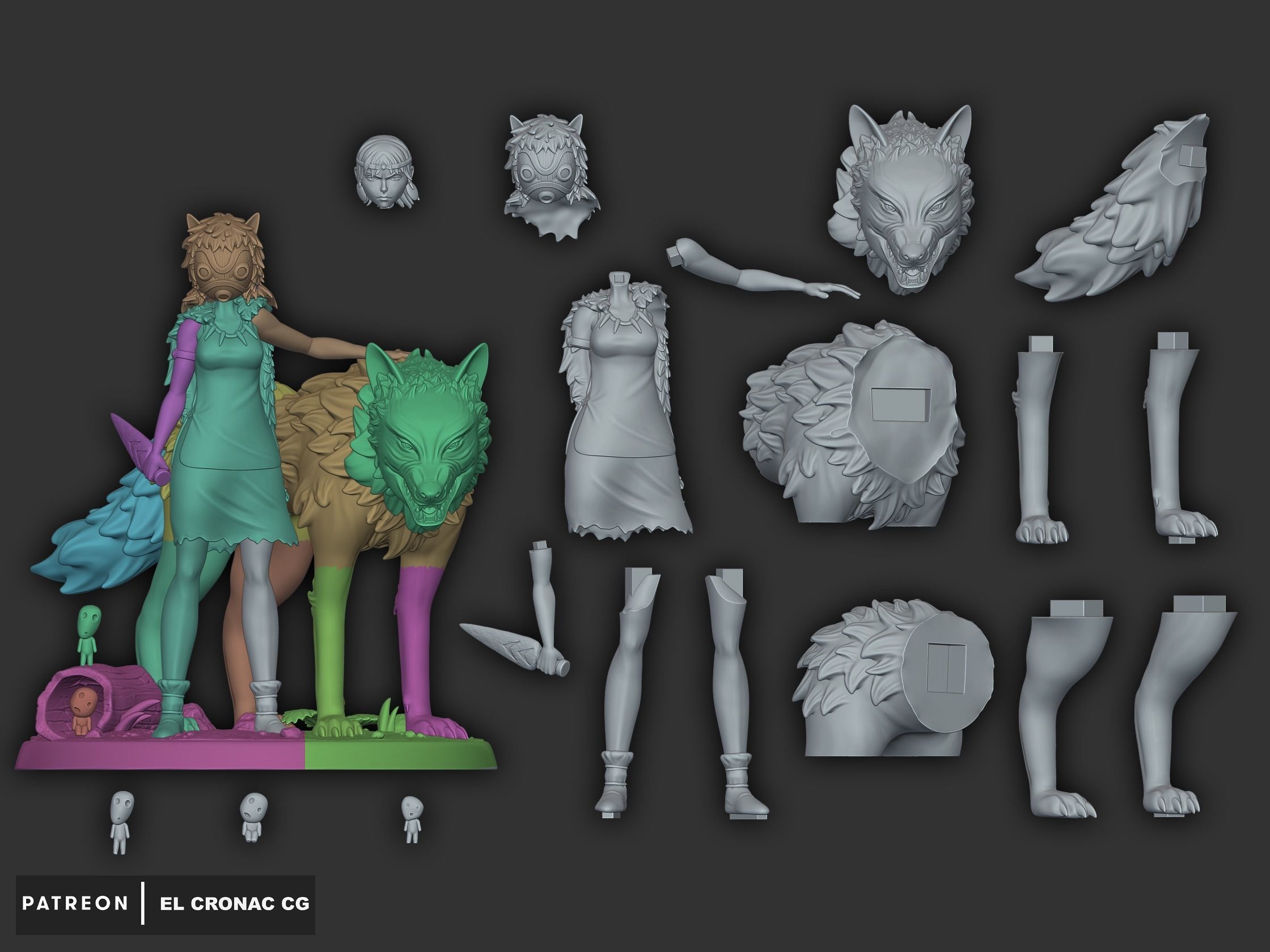San - Princess Mononoke 3D print model_5