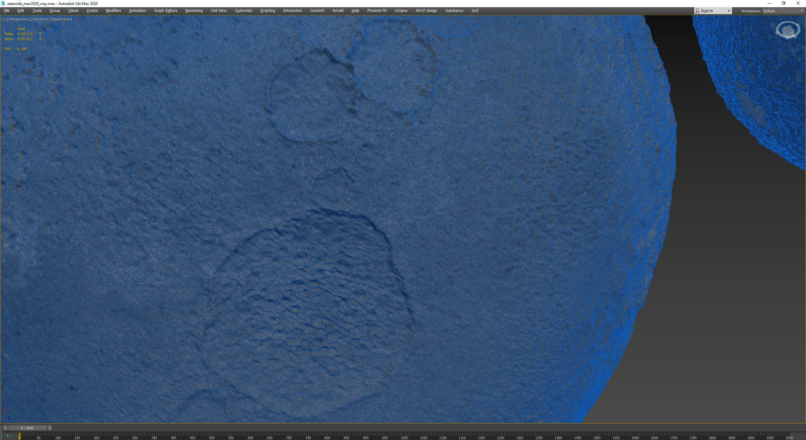 Detailed round asteroids high-poly set 3D model_13