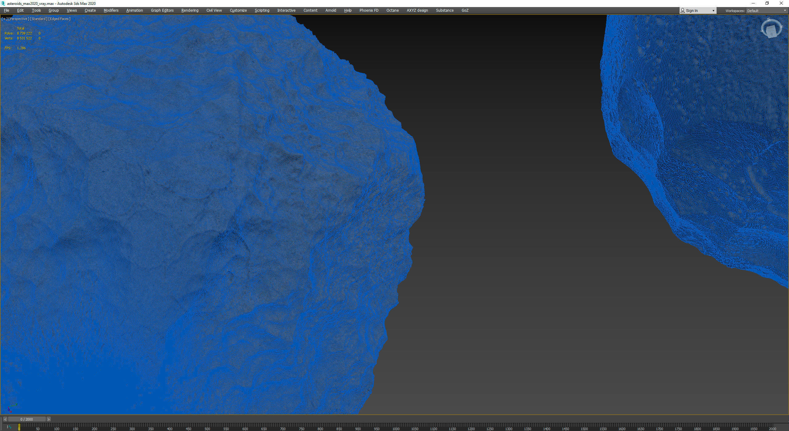 Detailed round asteroids high-poly set 3D model_12