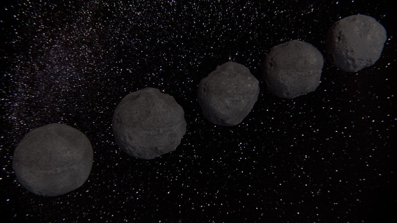 Detailed round asteroids high-poly set 3D model_3