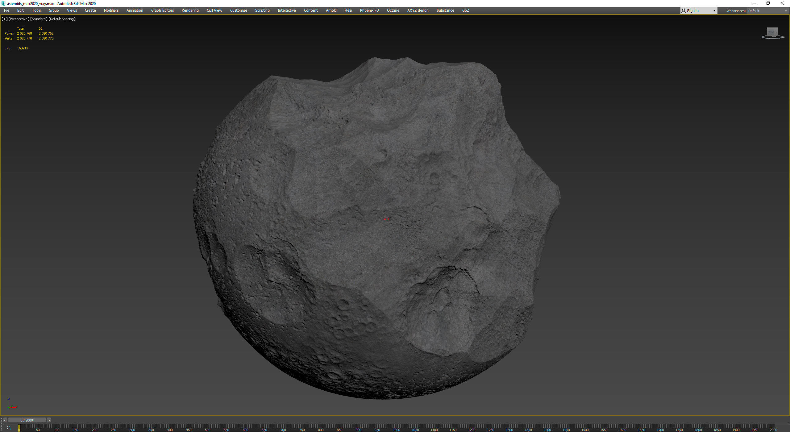 Detailed round asteroids high-poly set 3D model_18