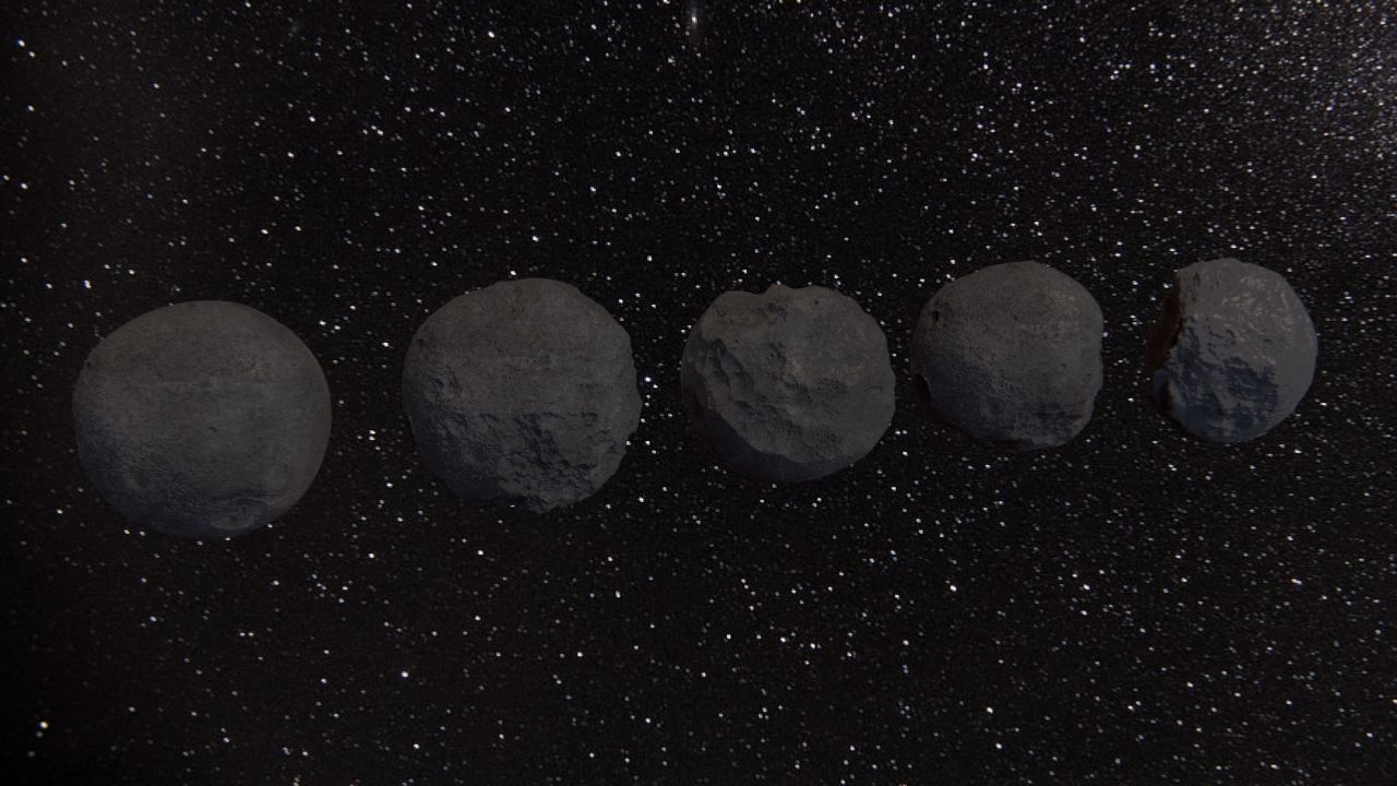 Detailed round asteroids high-poly set 3D model_9