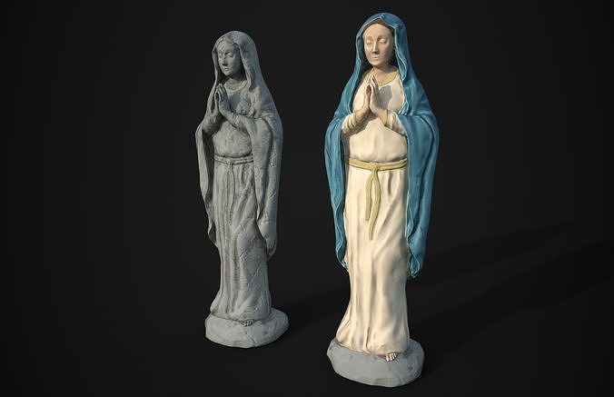 Saint Mary Statue Low-poly 3D model