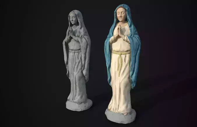 Saint Mary Statue Low-poly 3D model