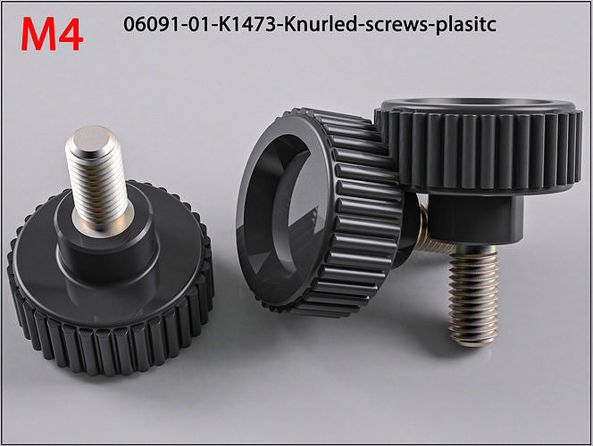 M4 Raendelschrauben-Kunststoff-Knurled-screws-plasitc 3D print model