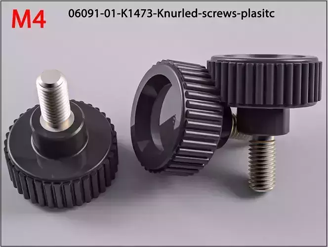 M4 Raendelschrauben-Kunststoff-Knurled-screws-plasitc 3D print model