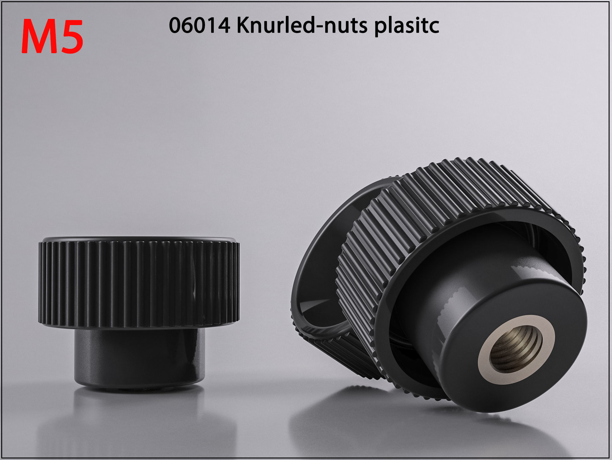 M5 06014-11200524  Raendelschrauben Kunststoff Knurled Nuts  3D print model_15