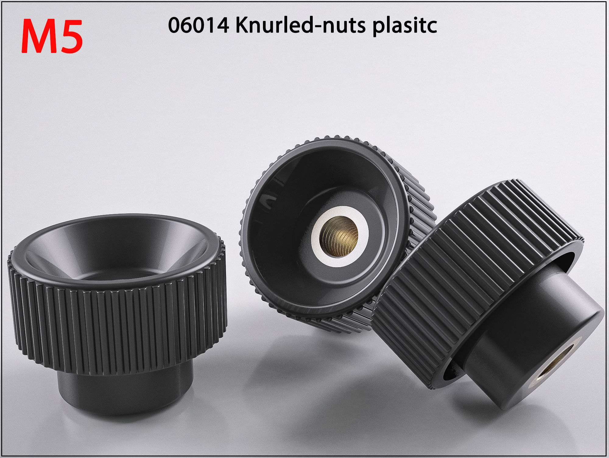 M5 06014-11200524  Raendelschrauben Kunststoff Knurled Nuts  3D print model_9