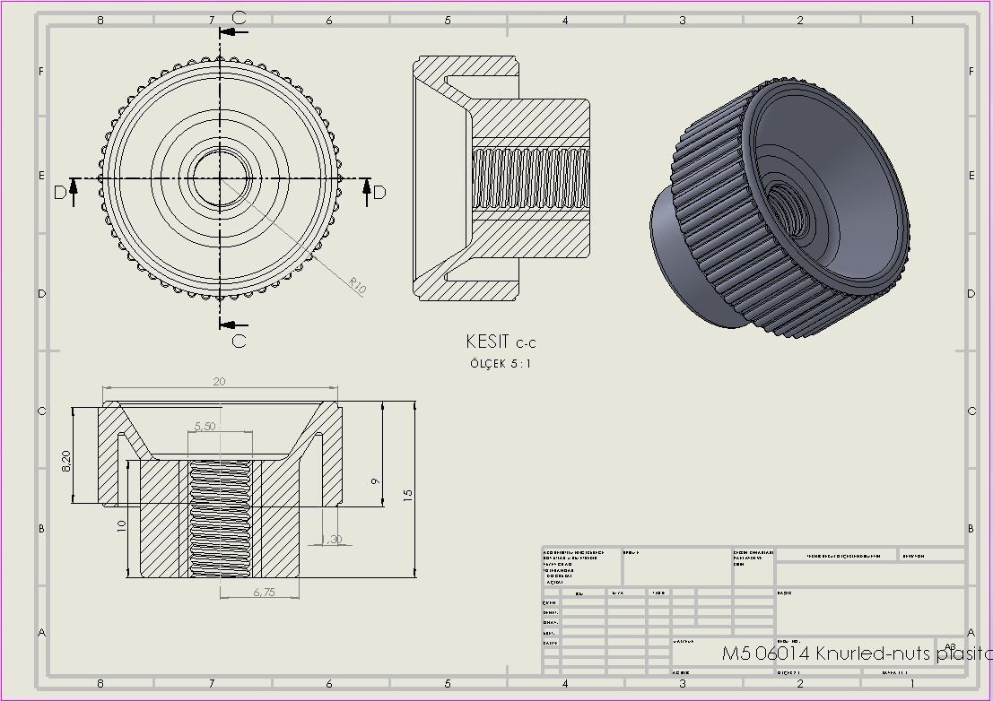 M5 06014-11200524  Raendelschrauben Kunststoff Knurled Nuts  3D print model_11