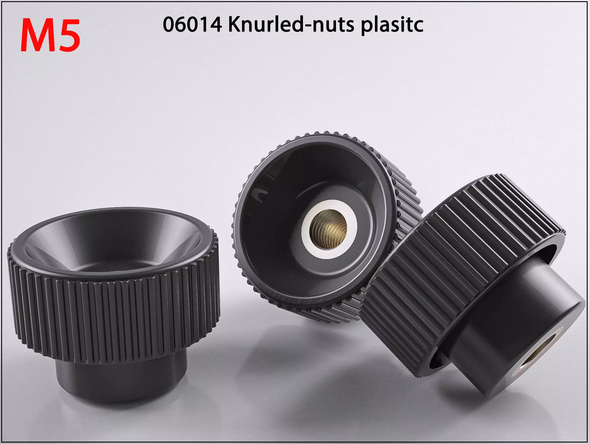 M5 06014-11200524  Raendelschrauben Kunststoff Knurled Nuts  3D print model_0