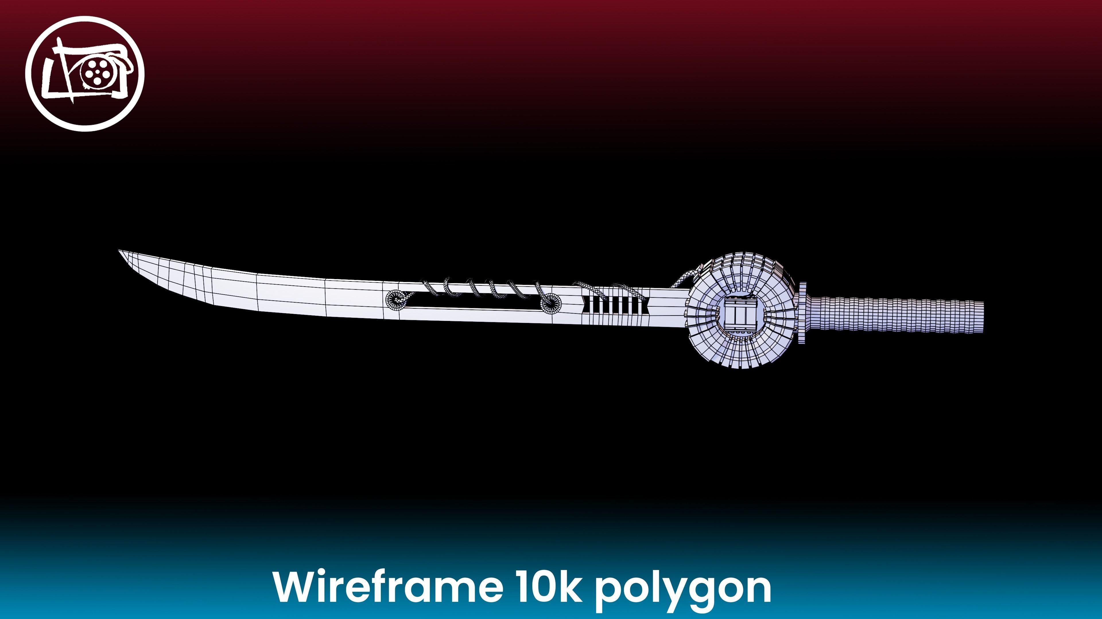 Electric Powered Long Sword Low Poly Low-poly 3D model_9