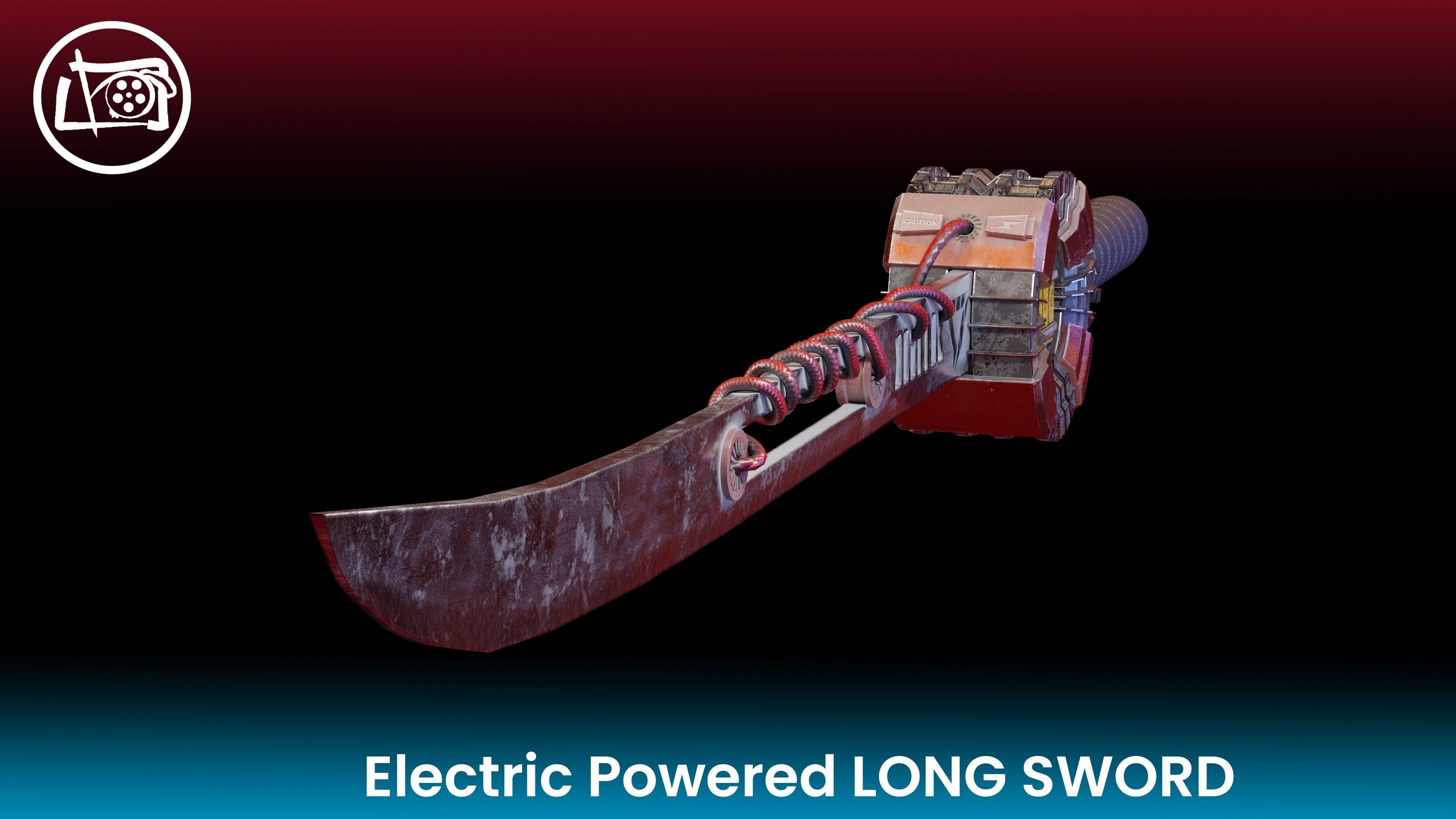 Electric Powered Long Sword Low Poly Low-poly 3D model_8