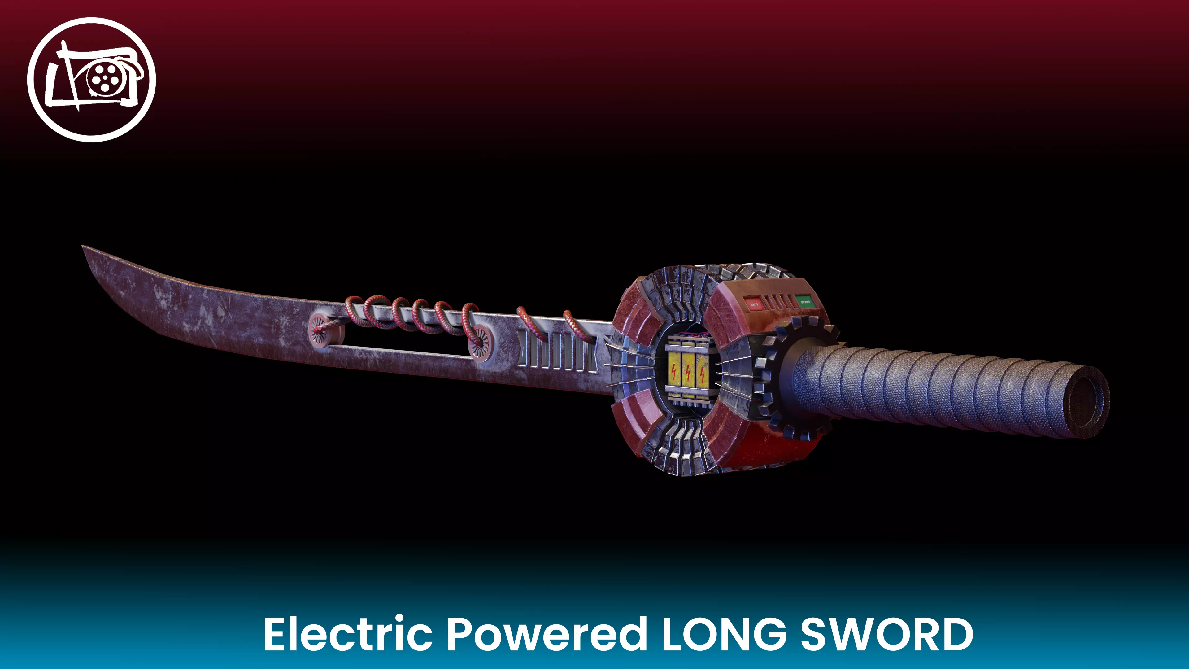 Electric Powered Long Sword Low Poly Low-poly 3D model_0