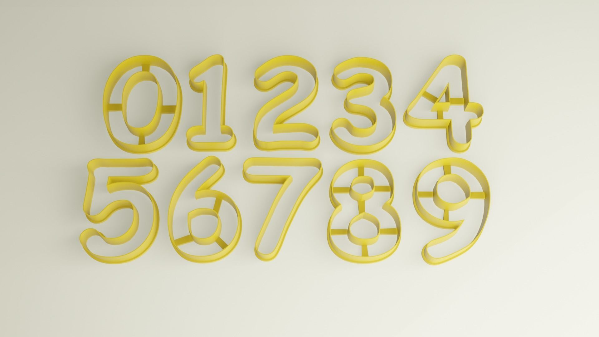 Numbers cookie cutter set 3D print model_2