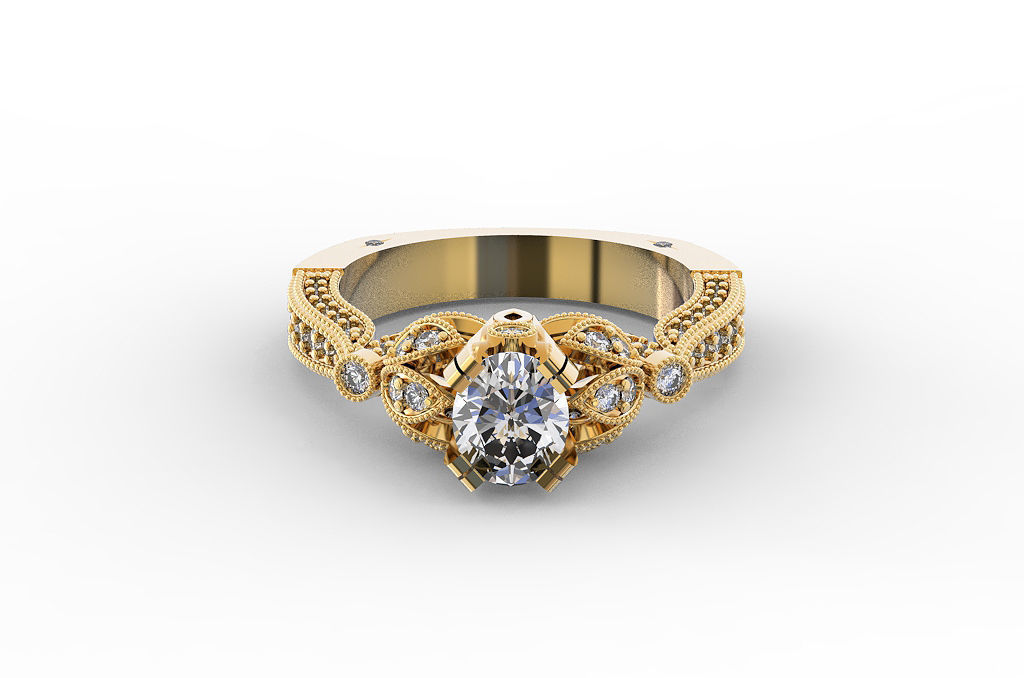 Theory Ring Diamond 3D print model_2