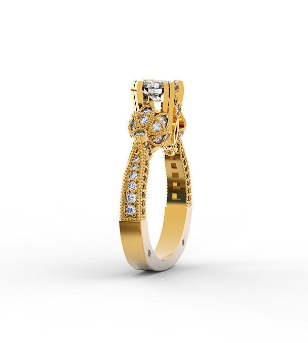 Theory Ring Diamond 3D print model_1