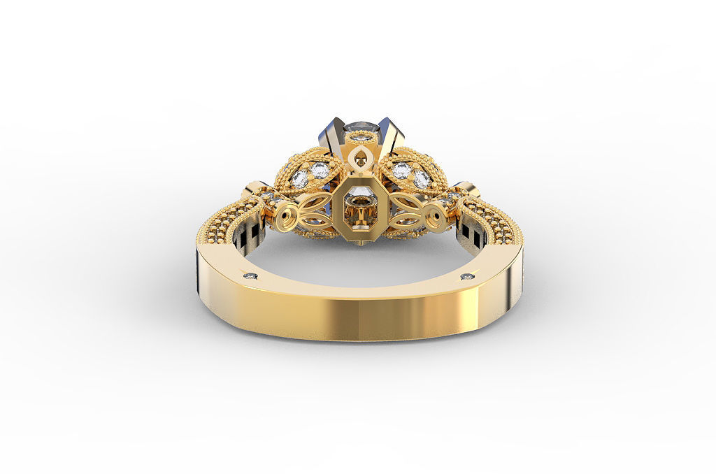 Theory Ring Diamond 3D print model_5