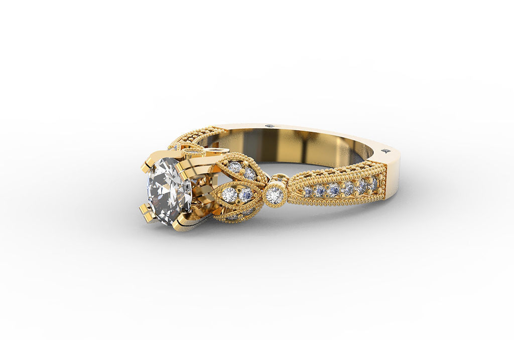 Theory Ring Diamond 3D print model_3