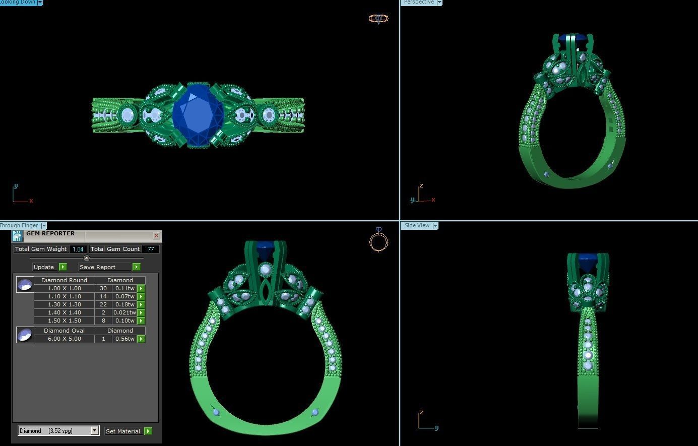 Theory Ring Diamond 3D print model_6