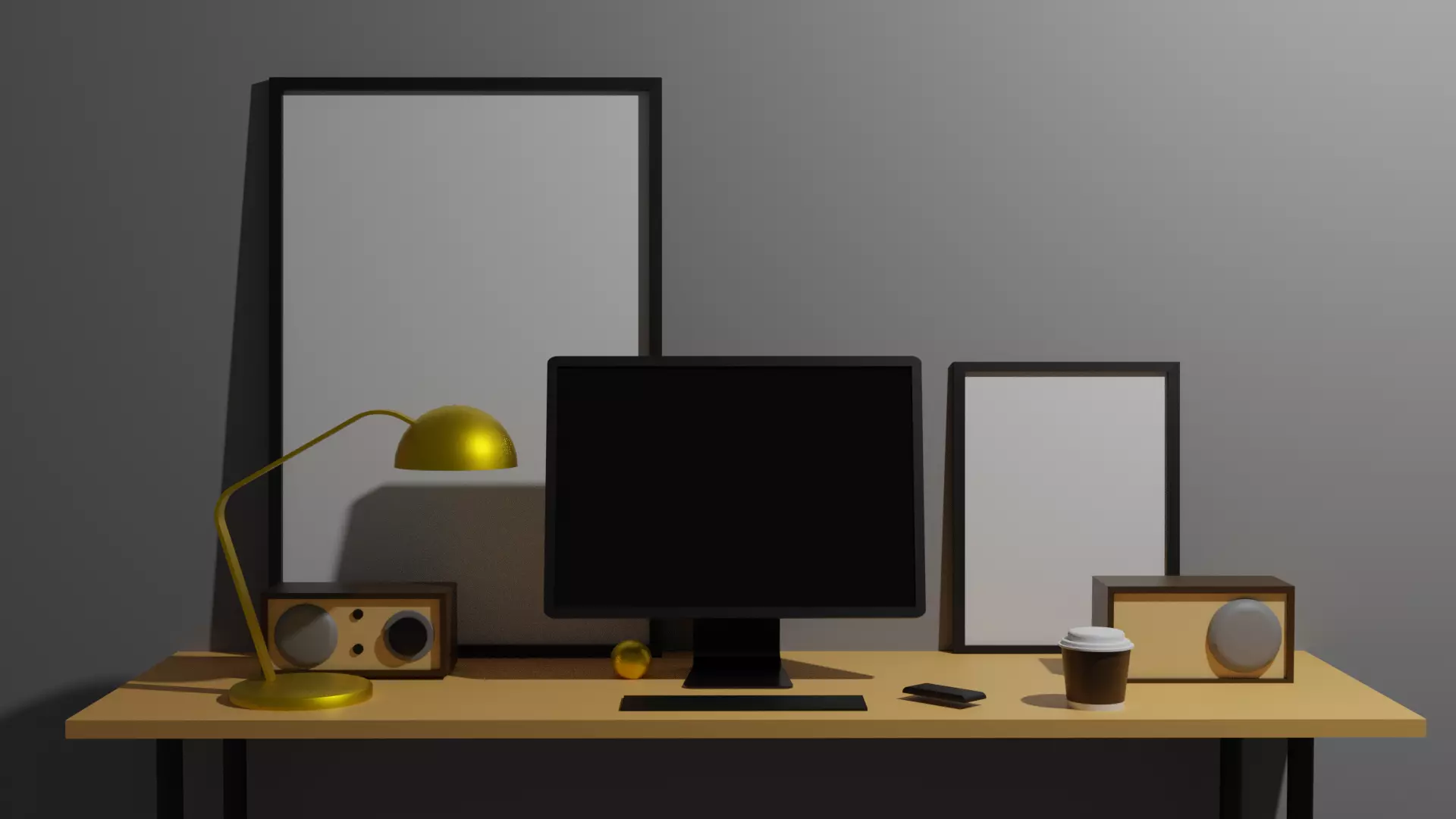 Work desk 3D model_0