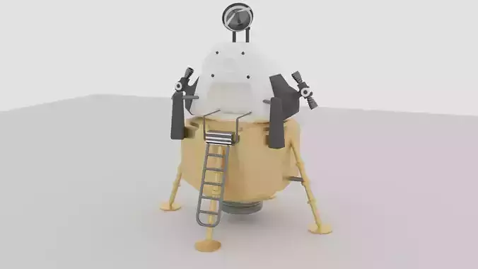 Lunar Model spacecraft with ladder on top
