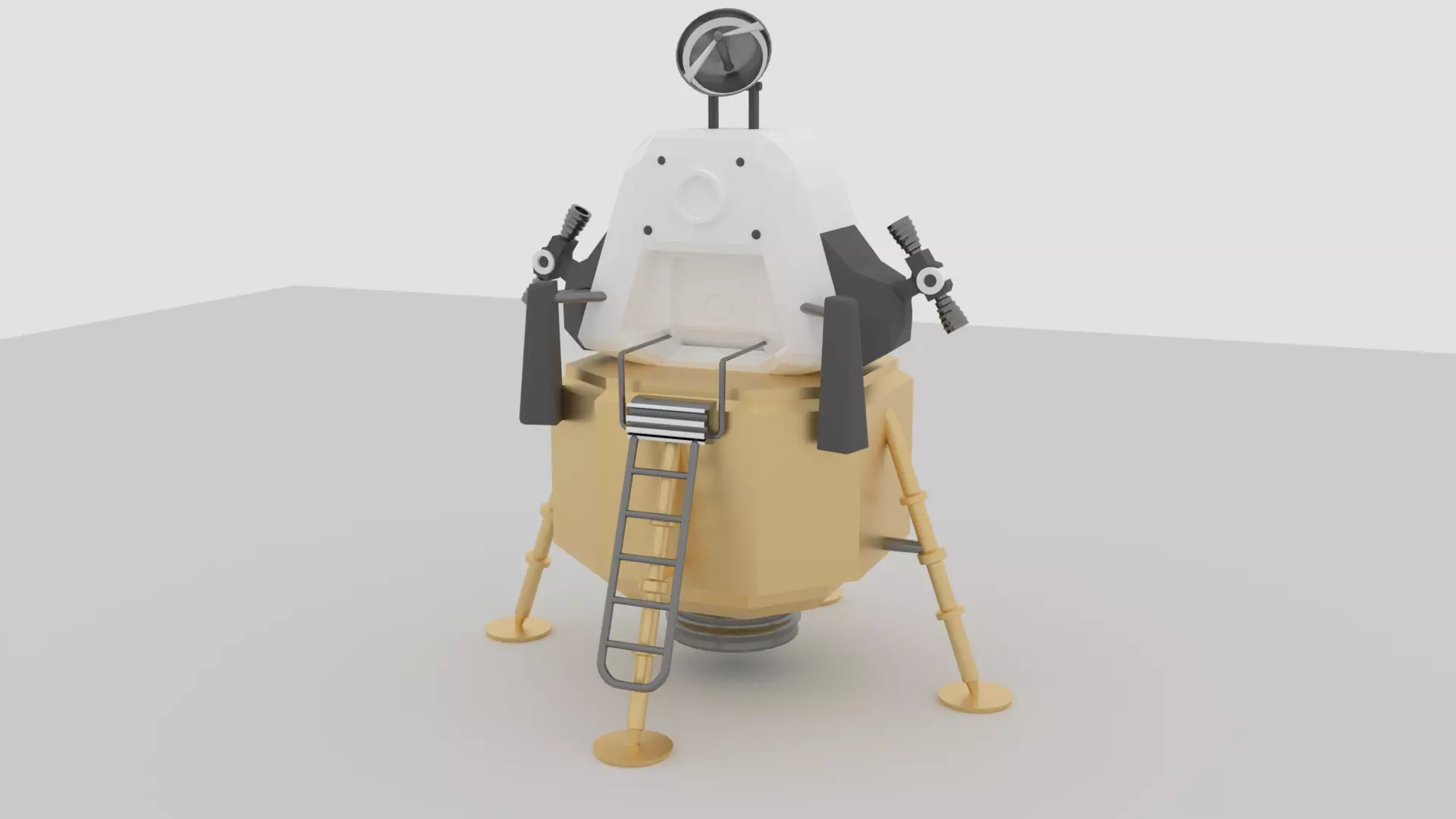 Lunar Model Spacecraft with ladder on top 3D model