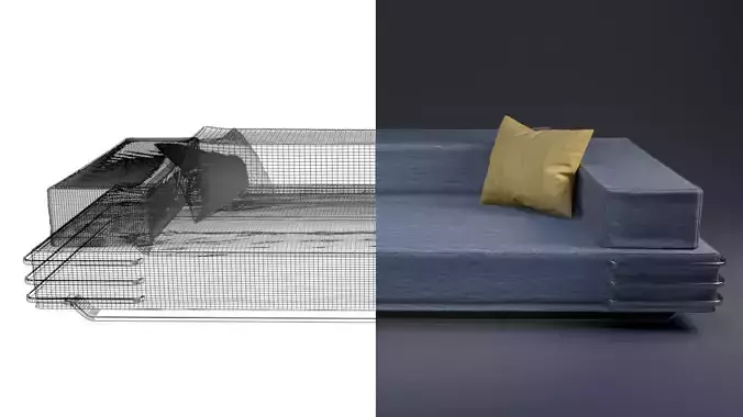 Sofa Modern Low-poly 3D model