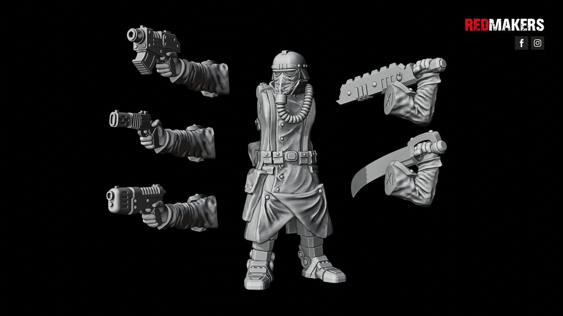 Death squad of the Imperial force Bionic legs 3D print model_50