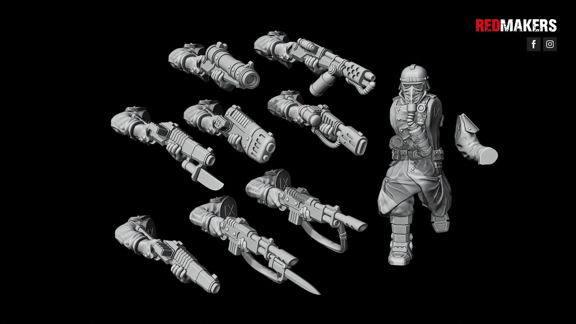 Death squad of the Imperial force Bionic legs 3D print model_44