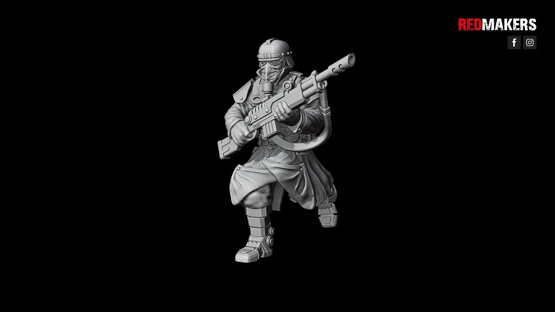 Death squad of the Imperial force Bionic legs 3D print model_39