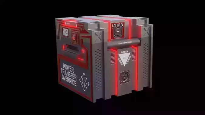 Sci Fi Crates Red Green And Blue Variations Low-poly 3D model