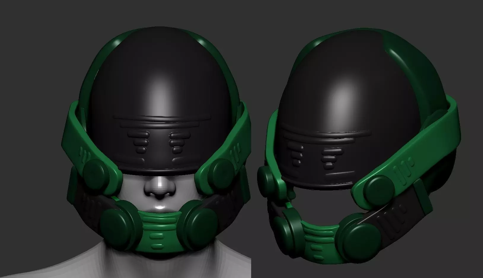 helmet high poly sculpt 3d printable  3D model_0