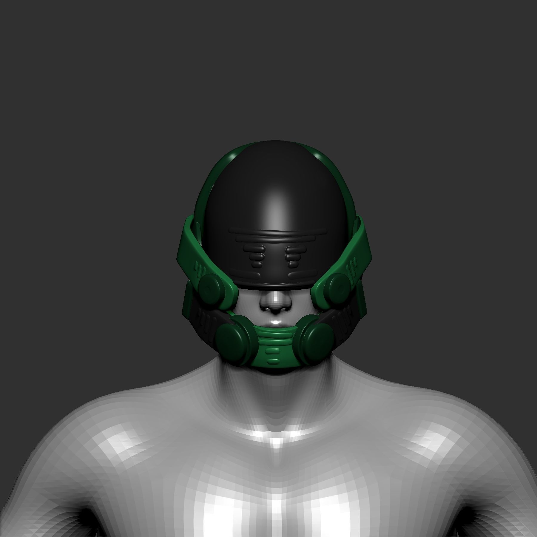 helmet high poly sculpt 3d printable  3D model_1
