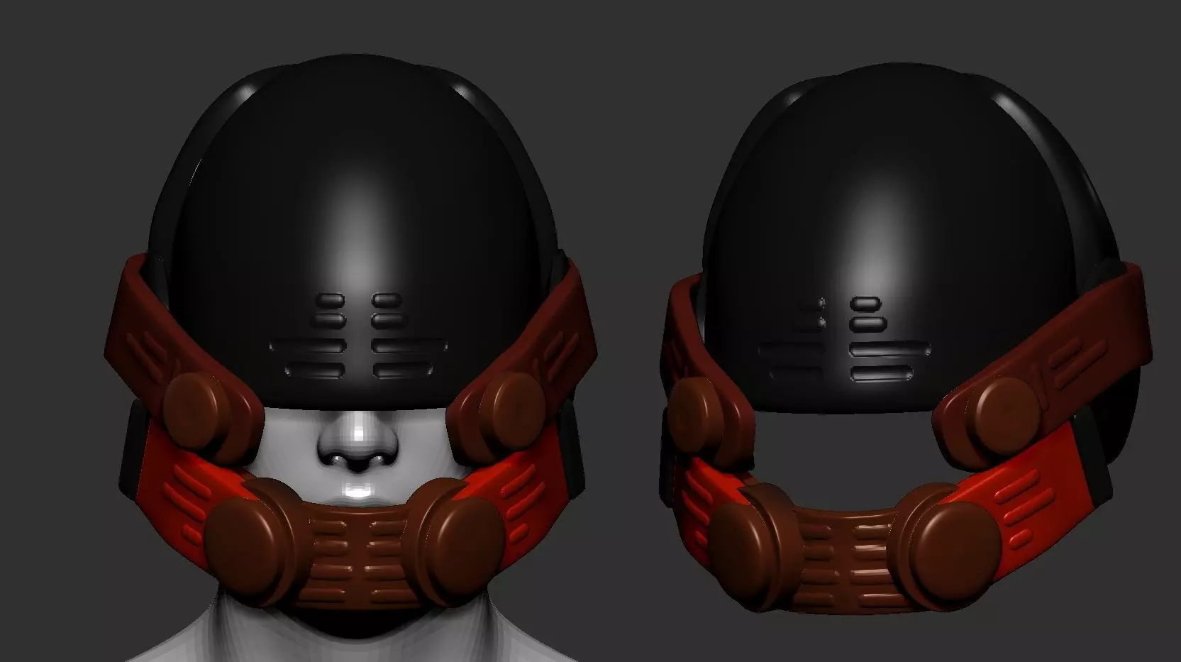 helmet high poly sculpt 3d printable  3D model_0