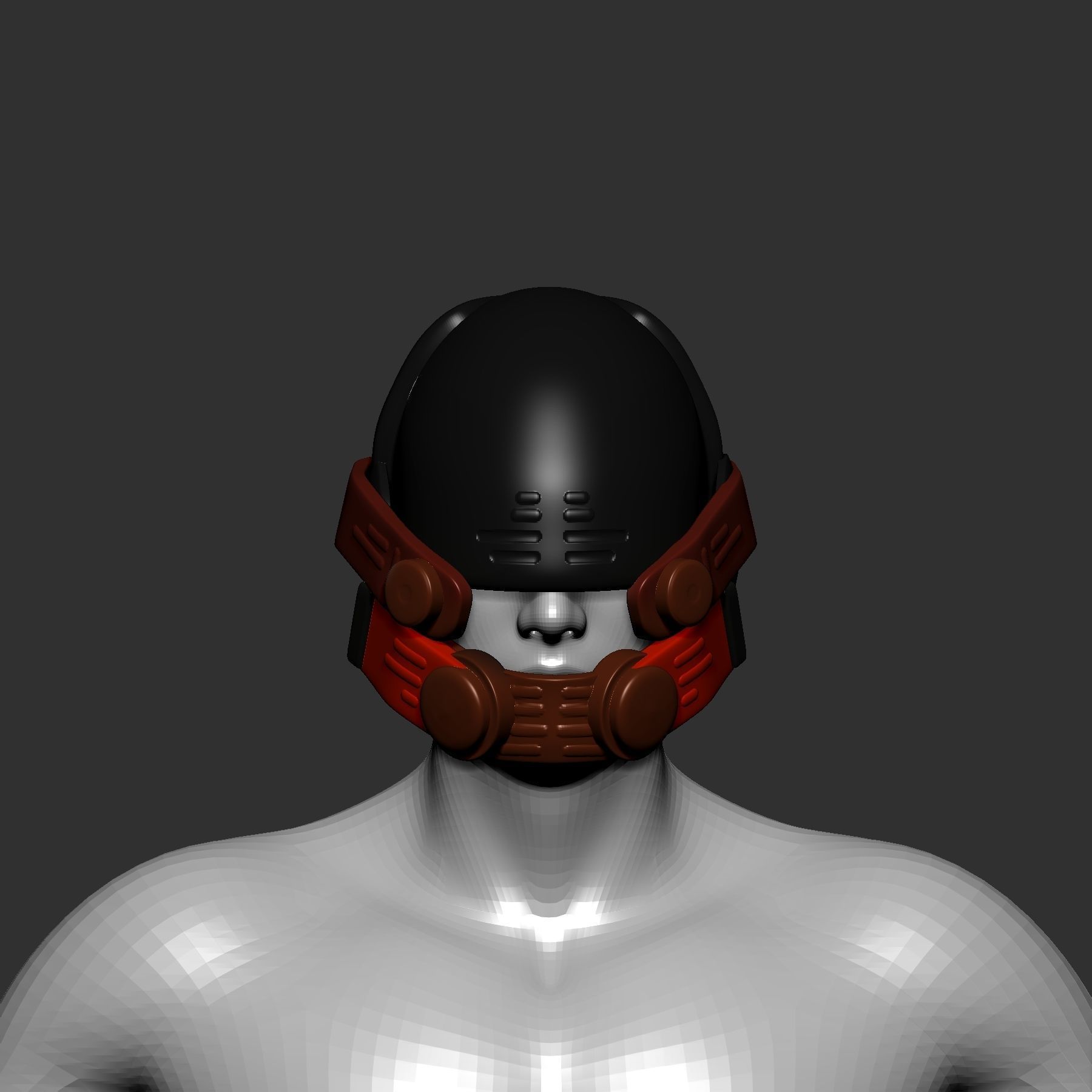 helmet high poly sculpt 3d printable  3D model_1