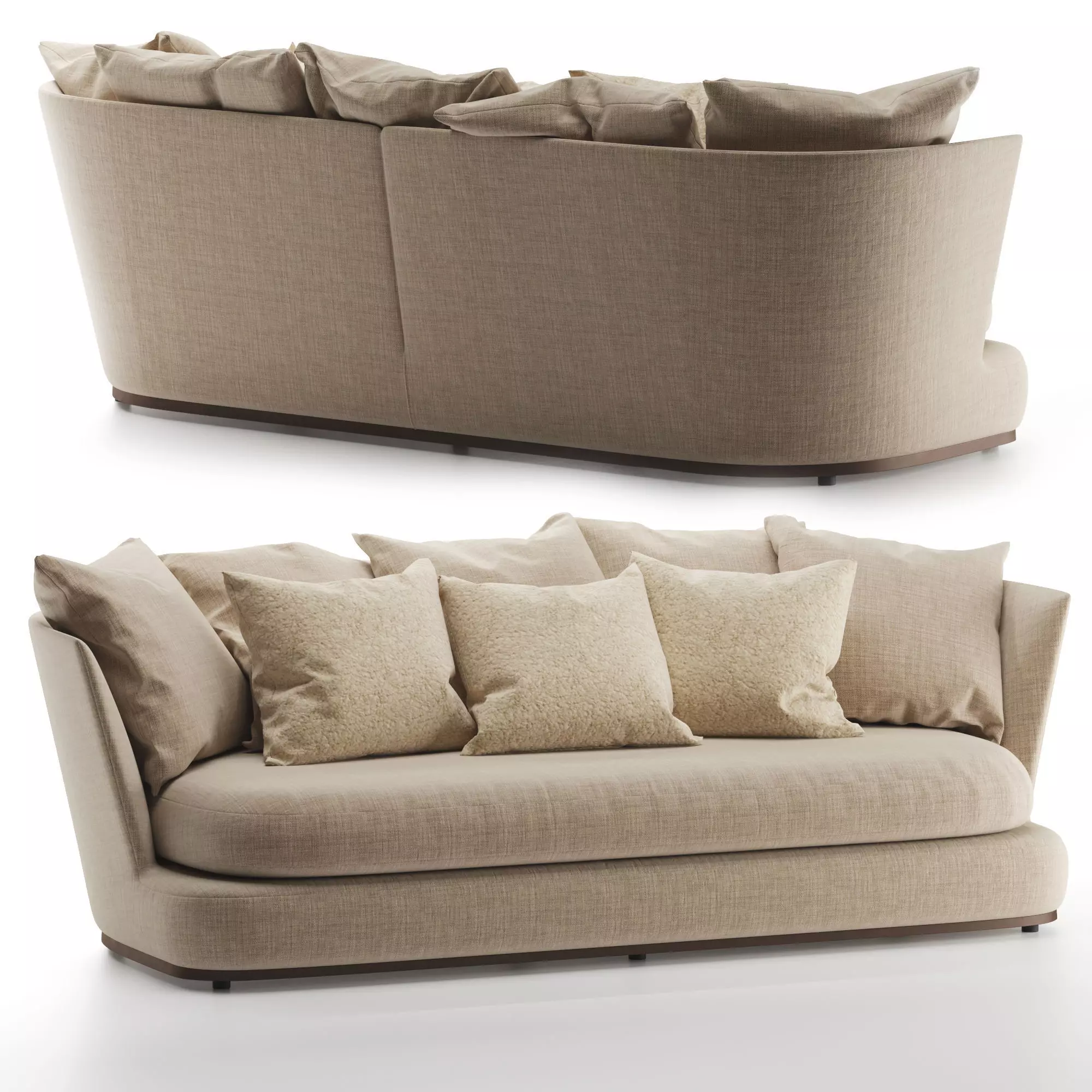 Apollo two sofas with cushions and pillows 3D model_0