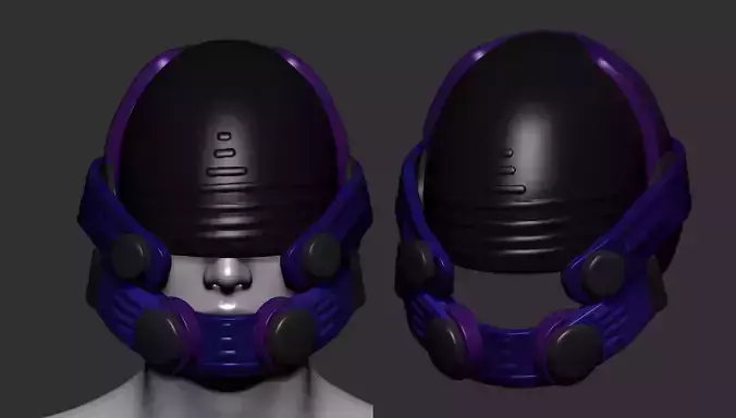 helmet high poly sculpt 3d printable 