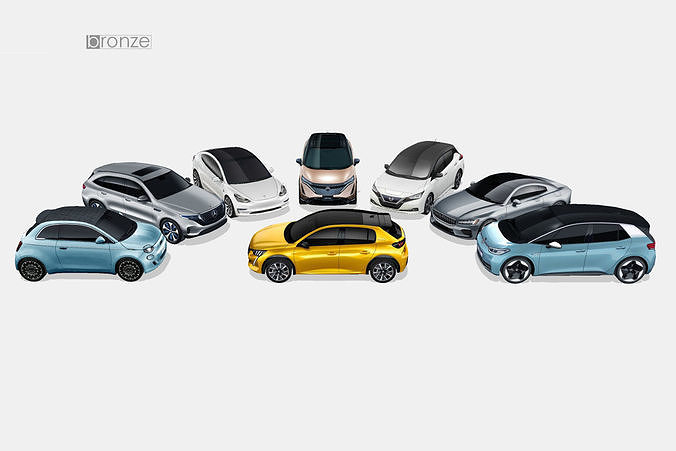 All electric 8 car colection 3D Model Collection