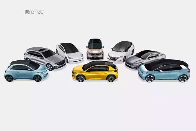 All electric 8 car colection 3D Model Collection