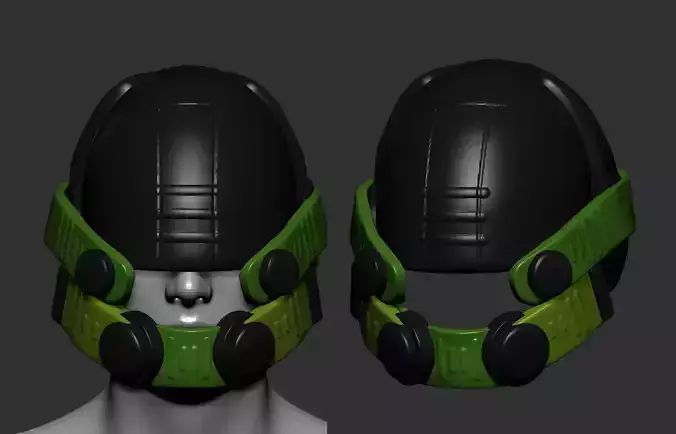 helmet high poly sculpt 3d printable 