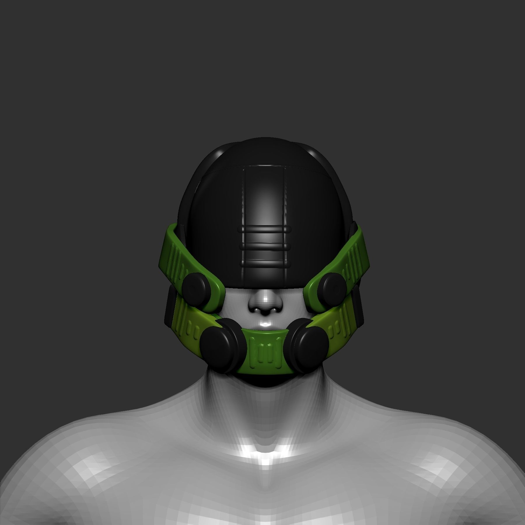 helmet high poly sculpt 3d printable  3D model_1