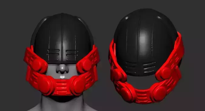 helmet high poly sculpt 3d printable 