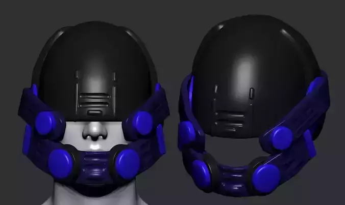 helmet high poly sculpt 3d printable 
