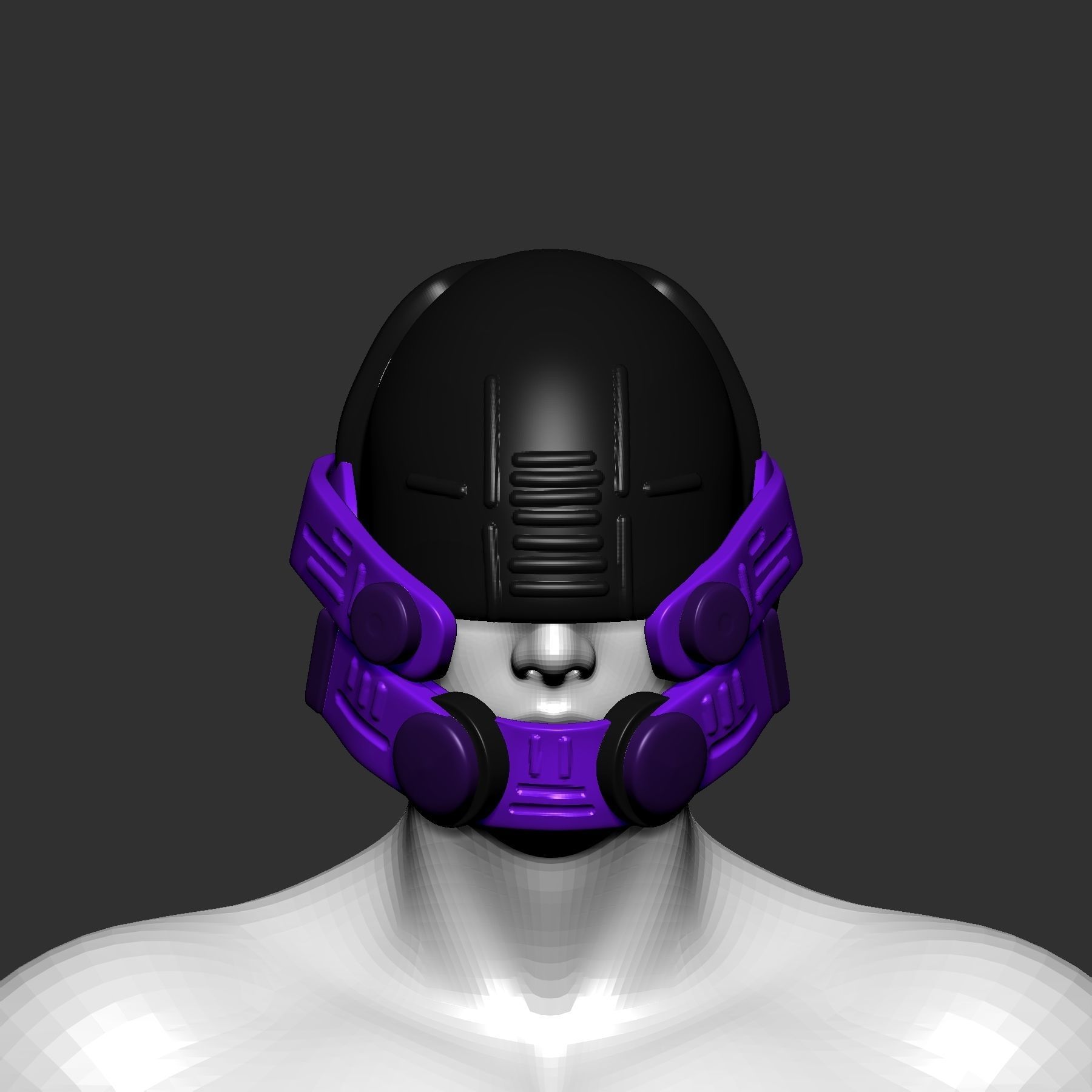 helmet high poly sculpt 3d printable 3D model_1