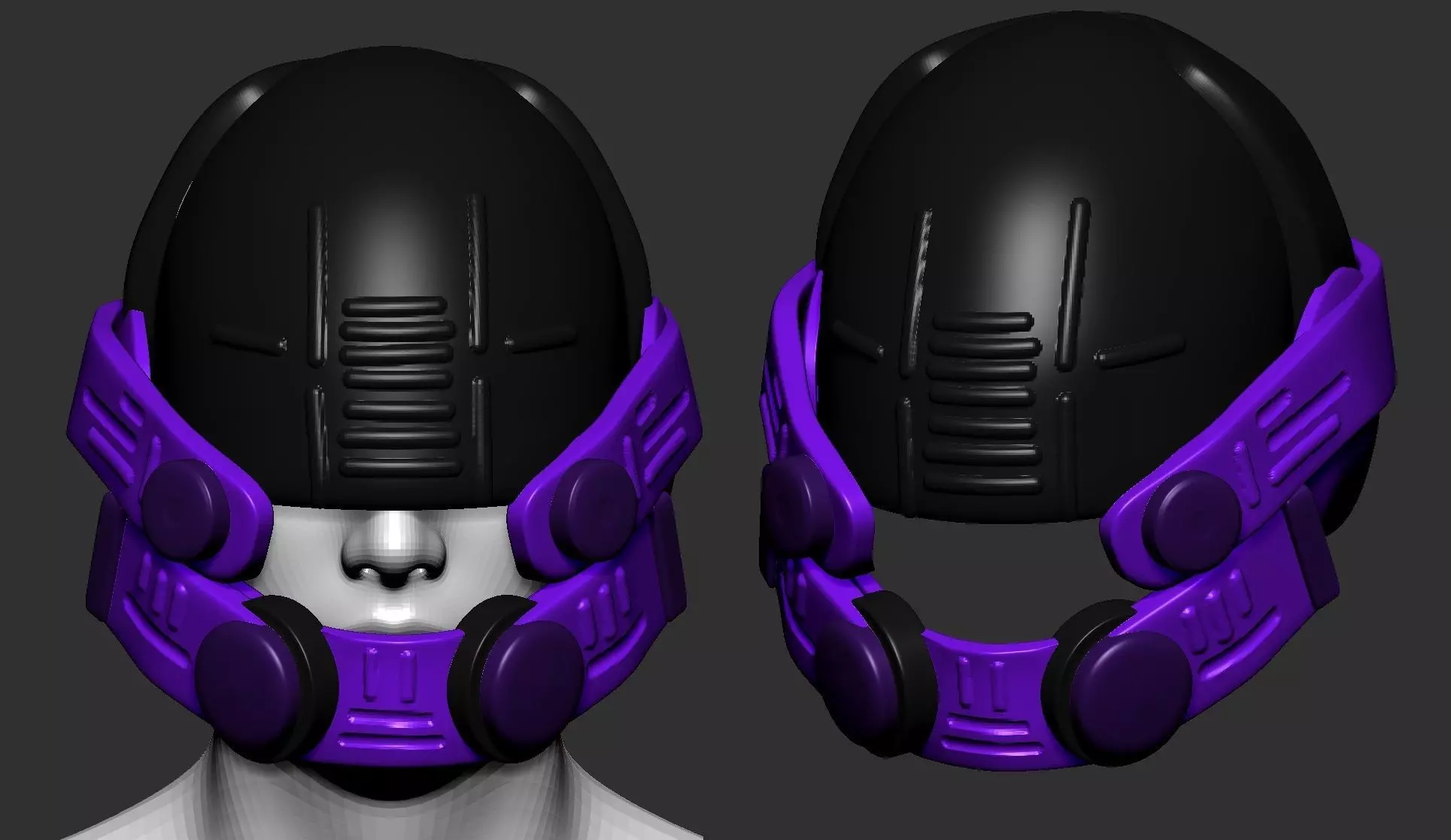 helmet high poly sculpt 3d printable 3D model_0