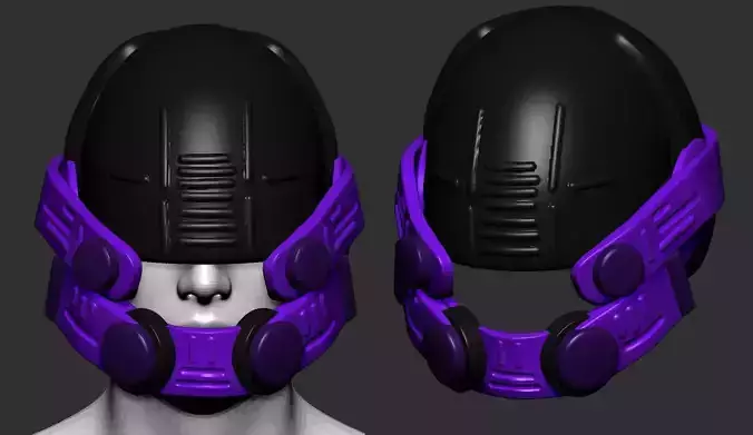 helmet high poly sculpt 3d printable 